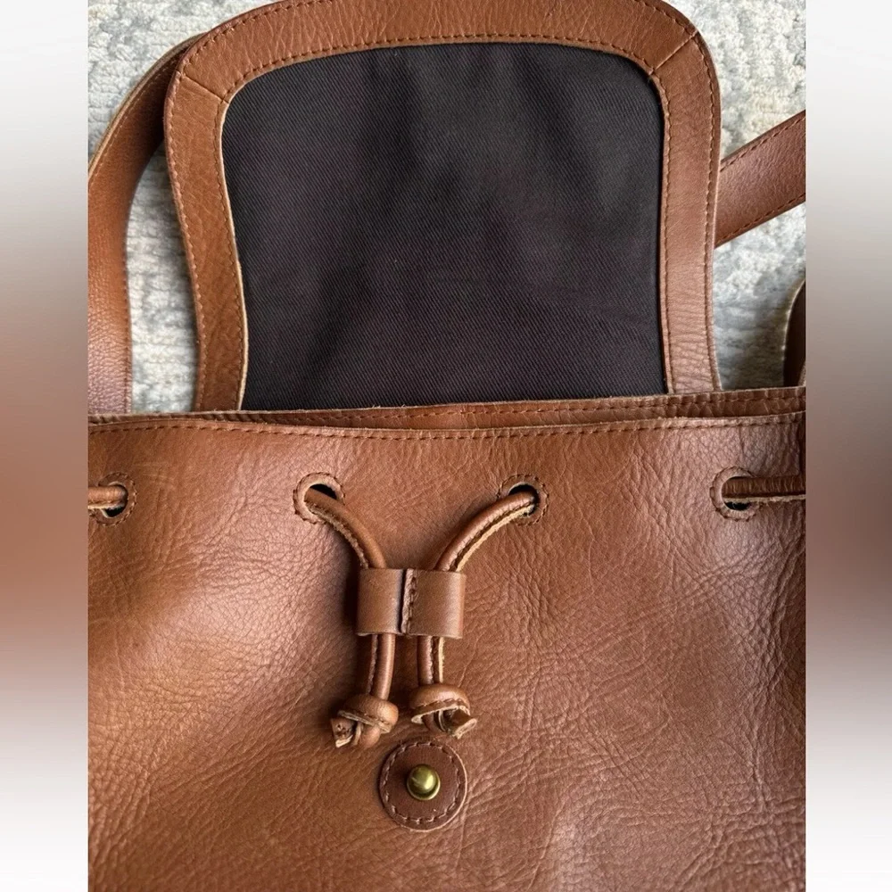 Madewell The Transport Rucksack English Saddle Brown Leather Large Backpack